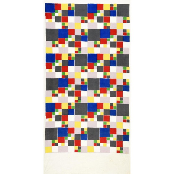 Image 1 of Sérigraphie vintage sur tissu de Sonia Delaunay pour Artcurial, 1975
