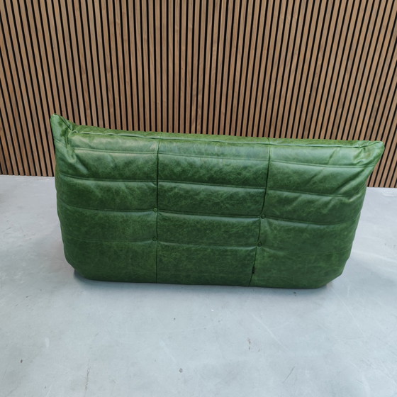 Image 1 of Ligne Roset Deux places en cuir vert Togo