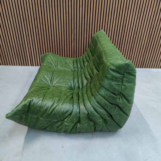 Image 1 of Ligne Roset Deux places en cuir vert Togo