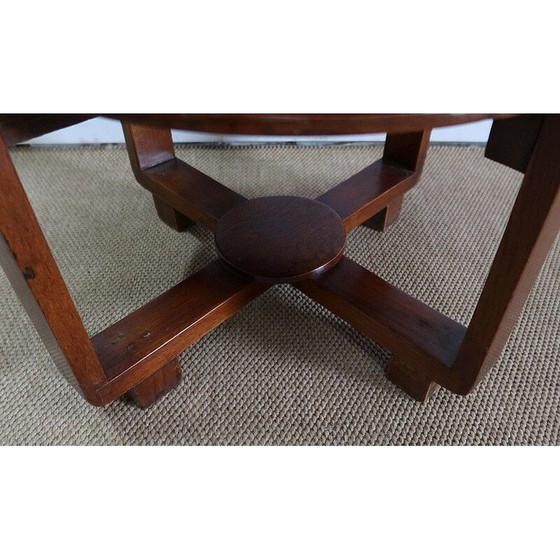 Image 1 of Guéridon vintage Art Déco en teck massif, 1930