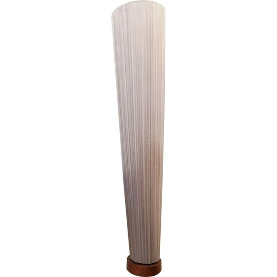 Image 1 of Lampadaire vintage italien en tissu et bois, années 1960