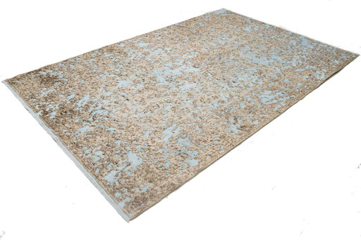 1X Vintage-Blue Lagoon - 293X187 Cm - Handgeknüpft - Nr. 13731