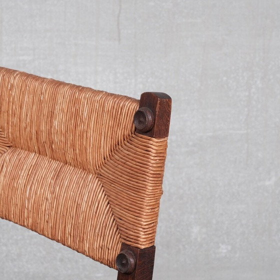 Image 1 of Paire de fauteuils vintage en chêne et jonc, France 1950