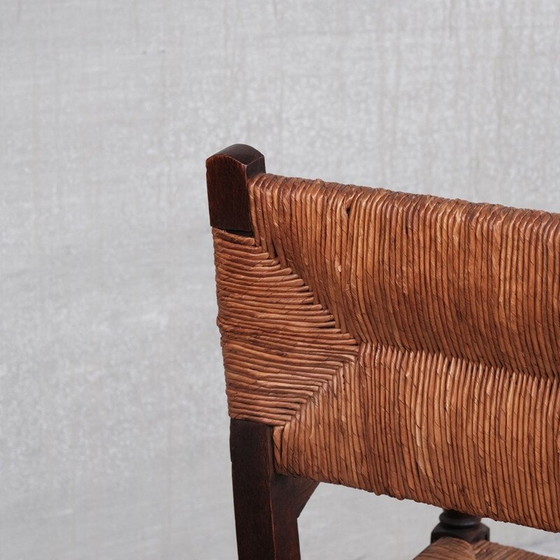 Image 1 of Paire de fauteuils vintage en chêne et jonc, France 1950