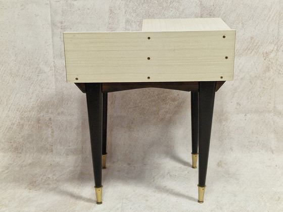 Image 1 of Chevet Vintage En Formica Noir Et Blanc