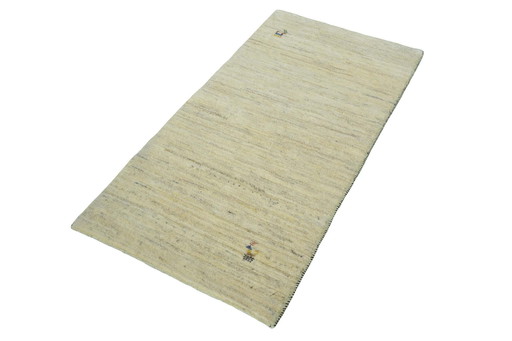 Tapis Gabbeh Loribaft Beige noué à la main - 137 X 71 cm Nouveau