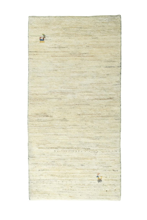 Tapis Gabbeh Loribaft Beige noué à la main - 137 X 71 cm Nouveau