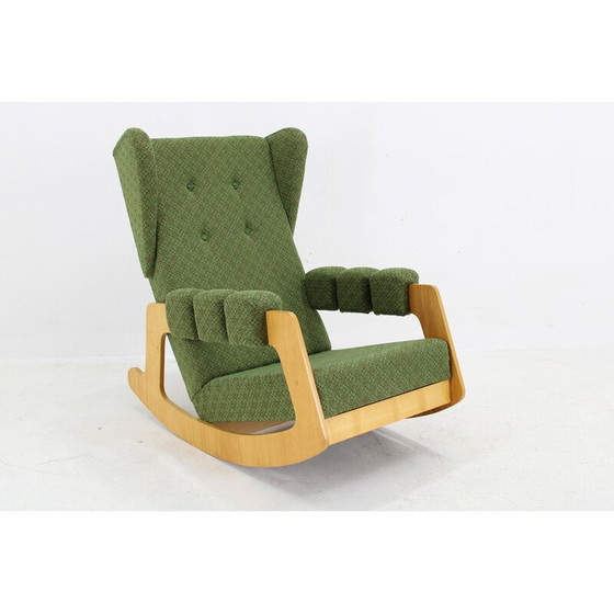 Image 1 of Fauteuil à bascule vintage brutaliste, Tchécoslovaquie 1970