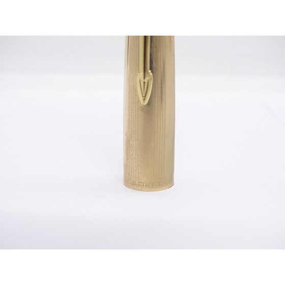 Image 1 of Paire de stylos plume vintage Parker 51 en lucite et acier plaqué or, 1970