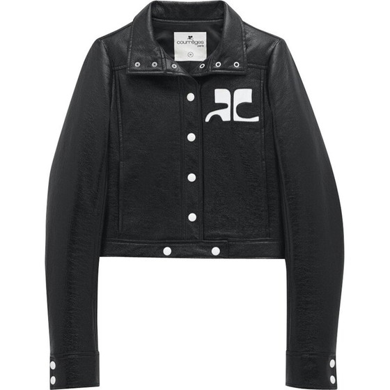 Image 1 of Veste vintage en vinyle noir