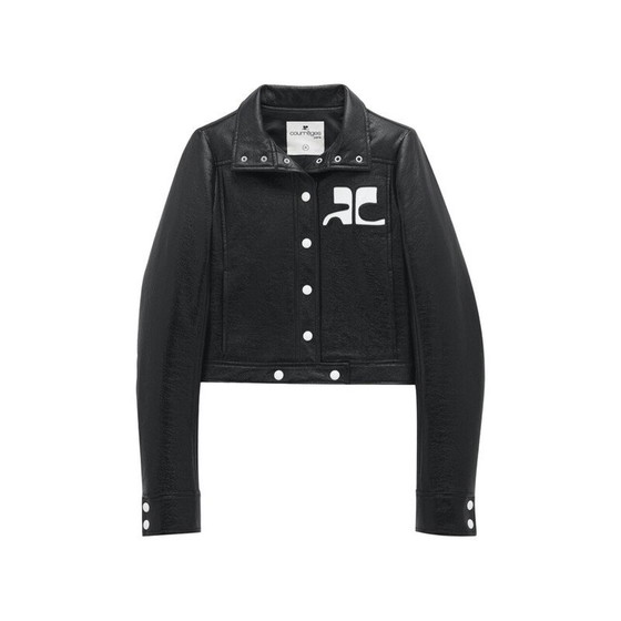 Image 1 of Veste vintage en vinyle noir