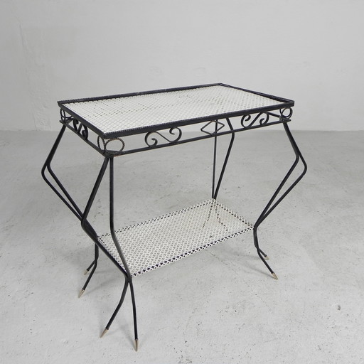 Table d'appoint vintage sculpturale en acier (style Mategot), années 1950