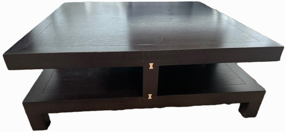 Image 1 of 1x Roche Bobois Table basse en bois wengé