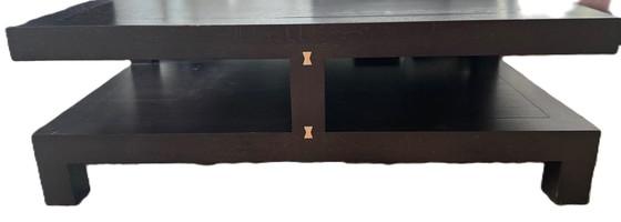 Image 1 of 1x Roche Bobois Table basse en bois wengé