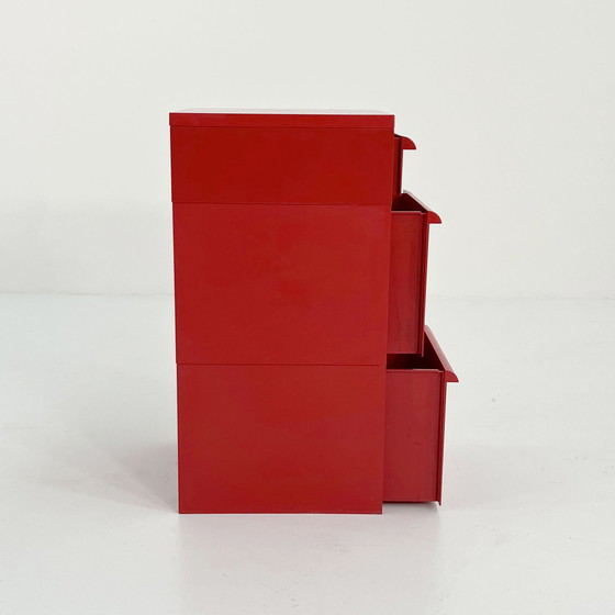 Image 1 of Commode rouge modèle 4601 par Simon Fussell pour Kartell, 1970S