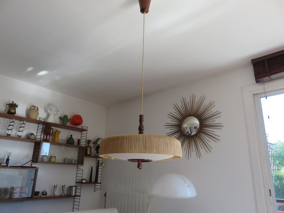 Image 1 of Suspension Temde En Sisal Et Teck