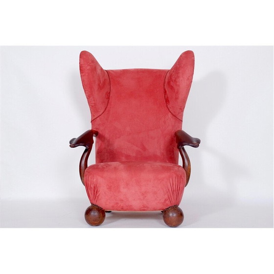Image 1 of Extraordinaire fauteuil rouge vintage - années 1930
