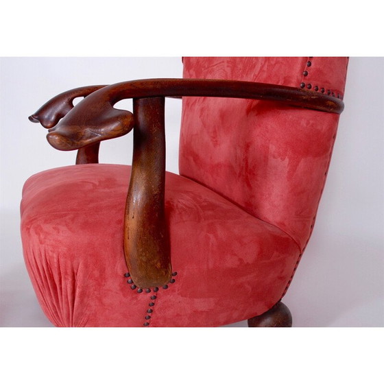 Image 1 of Extraordinaire fauteuil rouge vintage - années 1930
