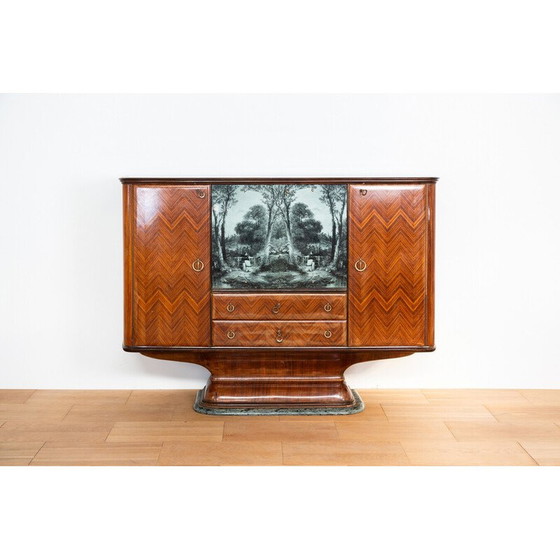 Image 1 of Paire de lowboards vintage en bois de rose, Italie 1950