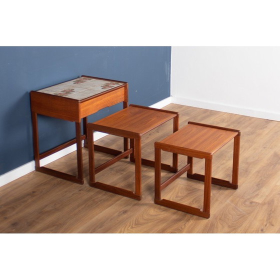 Image 1 of Tables gigognes vintage en teck G Plan avec tiroir, 1960s