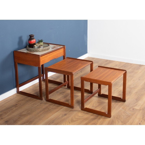 Image 1 of Tables gigognes vintage en teck G Plan avec tiroir, 1960s