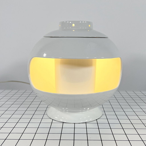 Lampe de table en céramique italienne blanche, 1970S