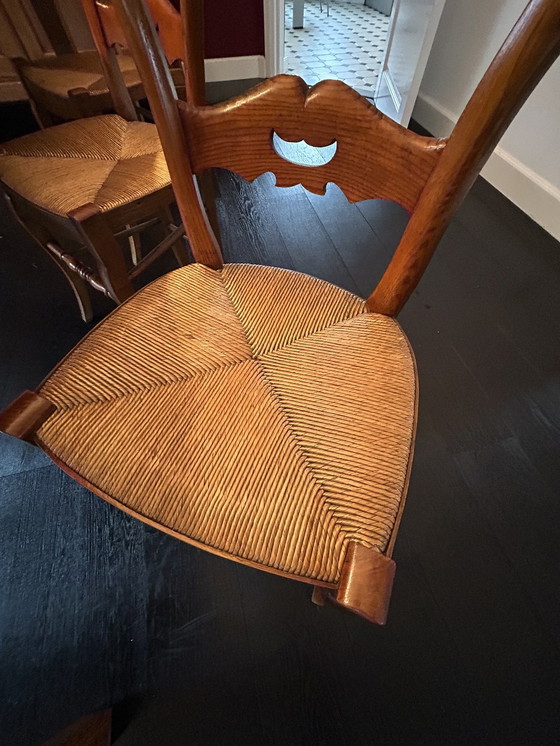 Image 1 of Table de salle à manger en cerisier avec 6 chaises françaises