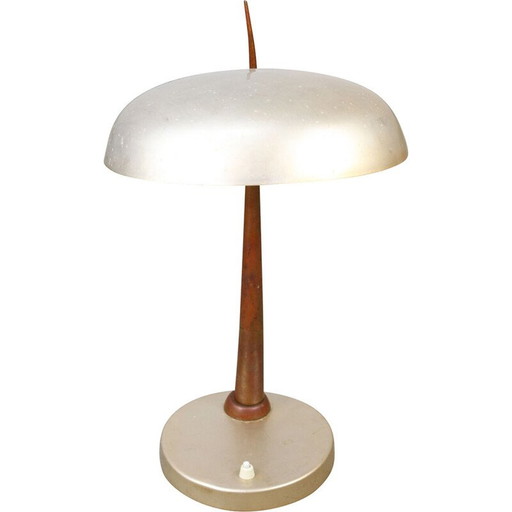 Lampe à poser italienne du milieu du siècle en cuivre et aluminium