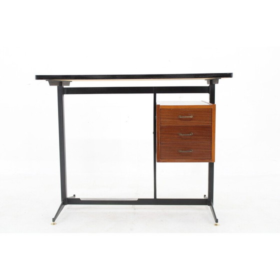 Image 1 of Bureau vintage en placage d'acajou, Italie 1970
