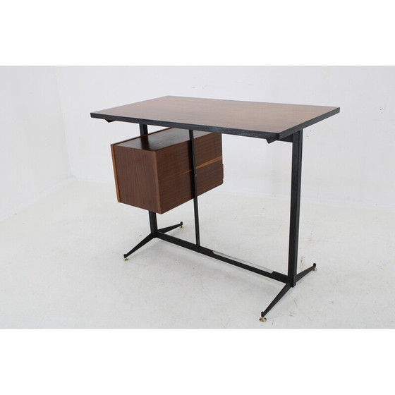 Image 1 of Bureau vintage en placage d'acajou, Italie 1970