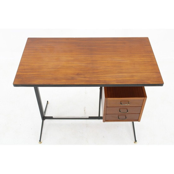 Image 1 of Bureau vintage en placage d'acajou, Italie 1970
