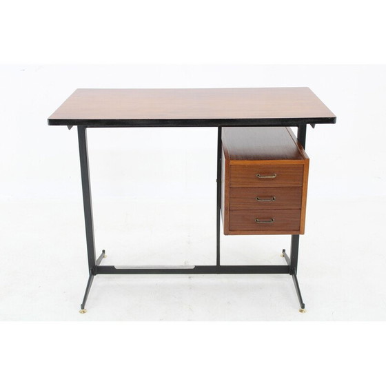 Image 1 of Bureau vintage en placage d'acajou, Italie 1970