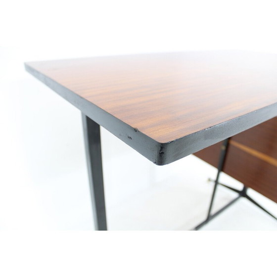 Image 1 of Bureau vintage en placage d'acajou, Italie 1970