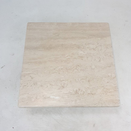 Image 1 of Table basse italienne vintage en travertin, 1980