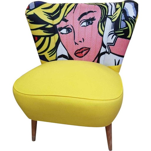 Chaise à cocktail vintage avec photo de Marilyn Monroe 1950
