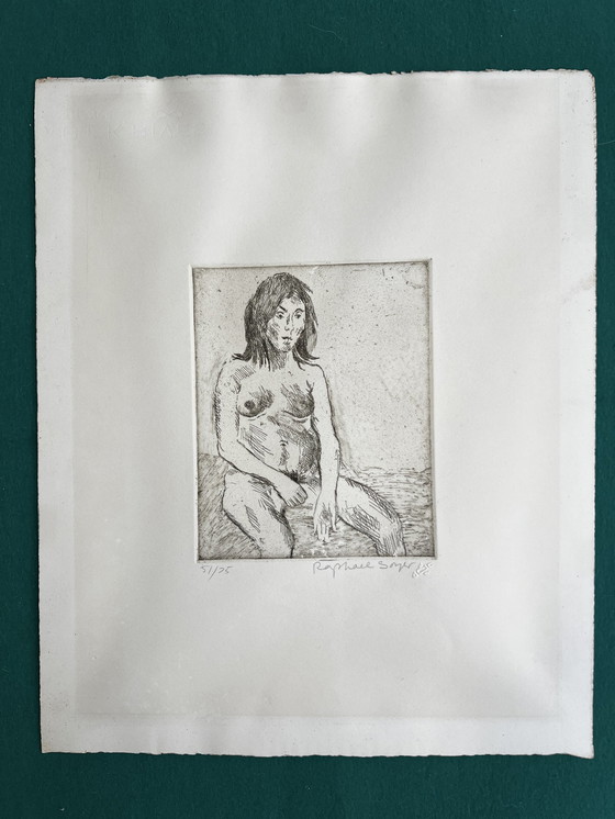 Image 1 of Raphael Soyer, Russie, New York, Gravure signée et numérotée, Nu féminin de 1984
