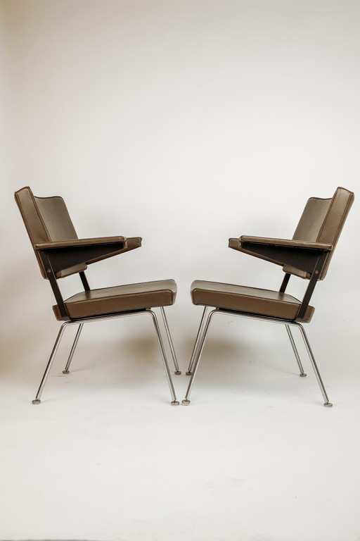 2X Fauteuils Gispen 1445 par Andre Cordemeyer, 1963