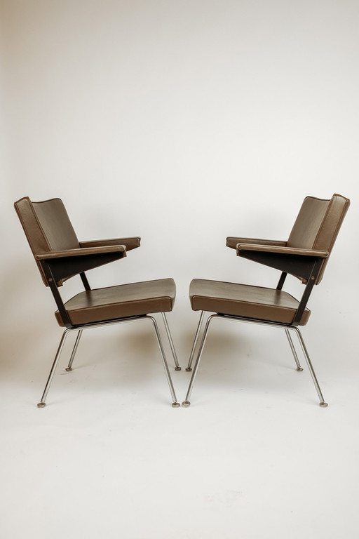 2X Fauteuils Gispen 1445 par Andre Cordemeyer, 1963