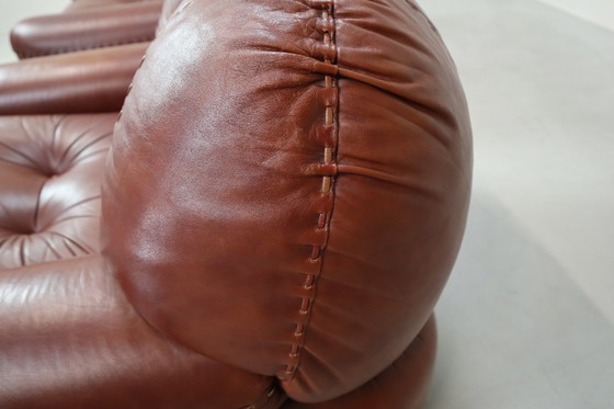 Image 1 of Fauteuils en cuir Sapporo par Mobil Girgi, Italie 1970's