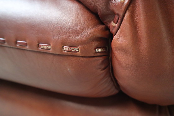 Image 1 of Fauteuils en cuir Sapporo par Mobil Girgi, Italie 1970's