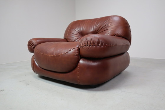 Image 1 of Fauteuils en cuir Sapporo par Mobil Girgi, Italie 1970's