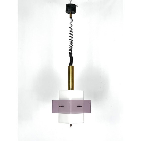 Image 1 of Lampe suspendue du milieu du siècle par Stilux Milano, Italie, années 1960