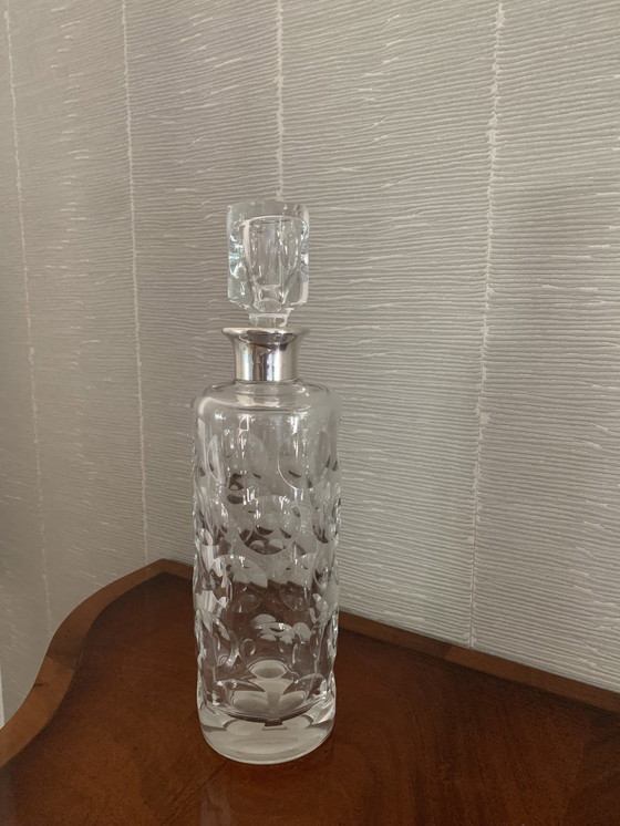 Image 1 of Carafe en cristal avec col en argent