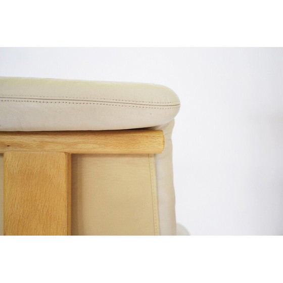 Image 1 of Chaise longue vintage en cuir beige Manta par Ingmar Relling pour Westnofa, Norvège 1970