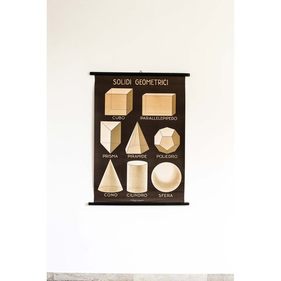 Image 1 of Peinture vintage "Solidi Geometrici" par Antonio Vallardi, Italie 1940s