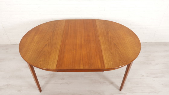 Image 1 of Table à manger ronde vintage | Teck | Extensible | 110 Cm