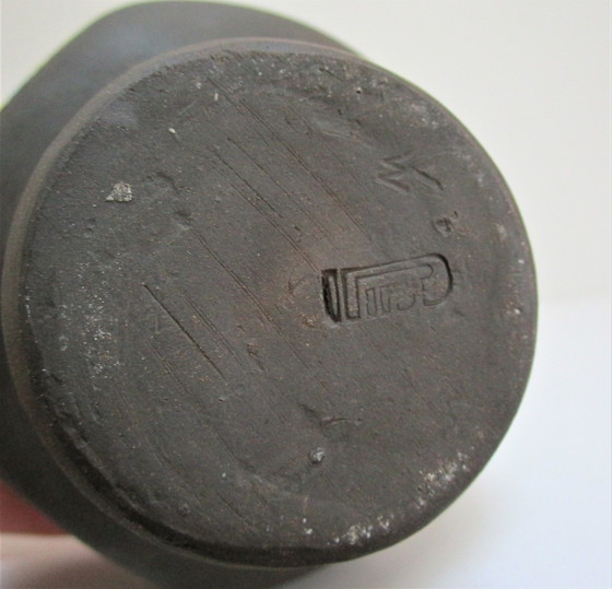 Image 1 of Bougeoir Anthropomorphe Céramique Scarifiée Estampillée Vintage Design