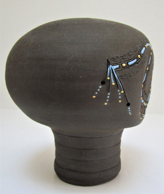 Image 1 of Bougeoir Anthropomorphe Céramique Scarifiée Estampillée Vintage Design