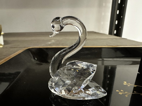 Image 1 of Figurine De Cygne En Cristal Taillé L 5 Cm / H 6 Cm