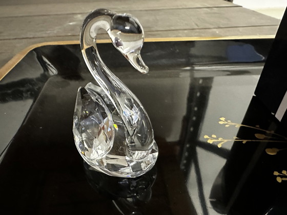 Image 1 of Figurine De Cygne En Cristal Taillé L 5 Cm / H 6 Cm